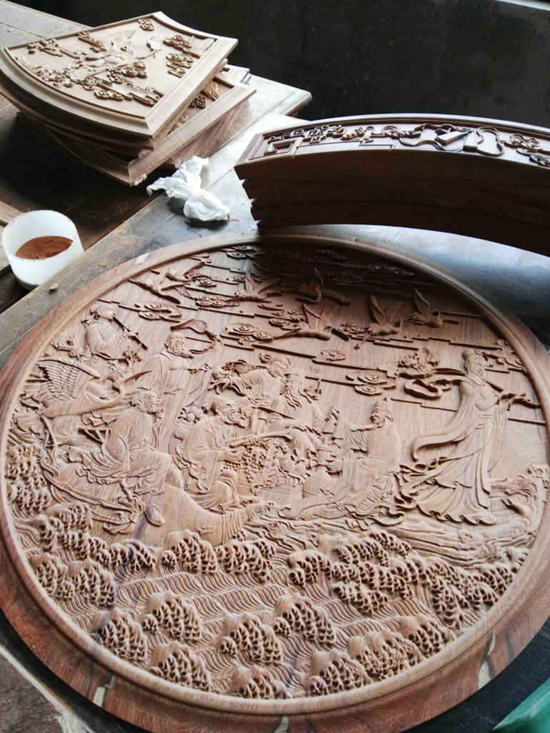 木工數(shù)控雕刻平面雕刻樣品展示(圖1)